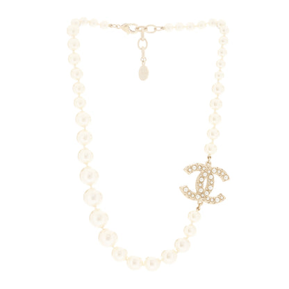Chanel Pearl CC 100th Anniversary Necklace Light Gold 3 of 8