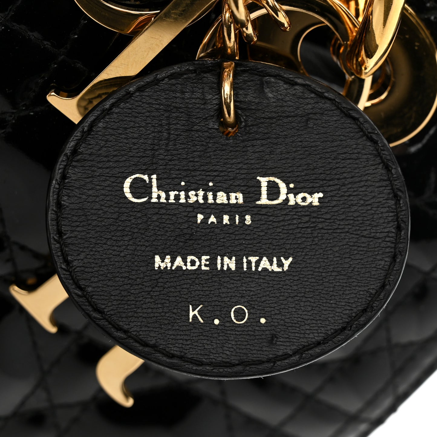 Patent Cannage Medium Lady Dior Black