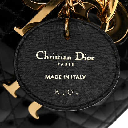 Christian Dior Patent Cannage Medium Lady Dior Black 12 of 14