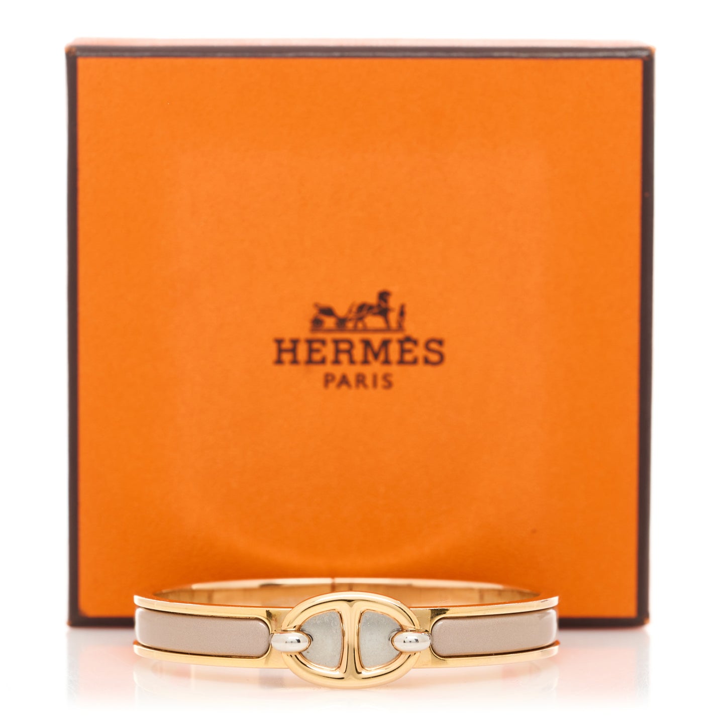 Enamel Mini Clic Chaine d'Ancre Bracelet PM Marron Glace
