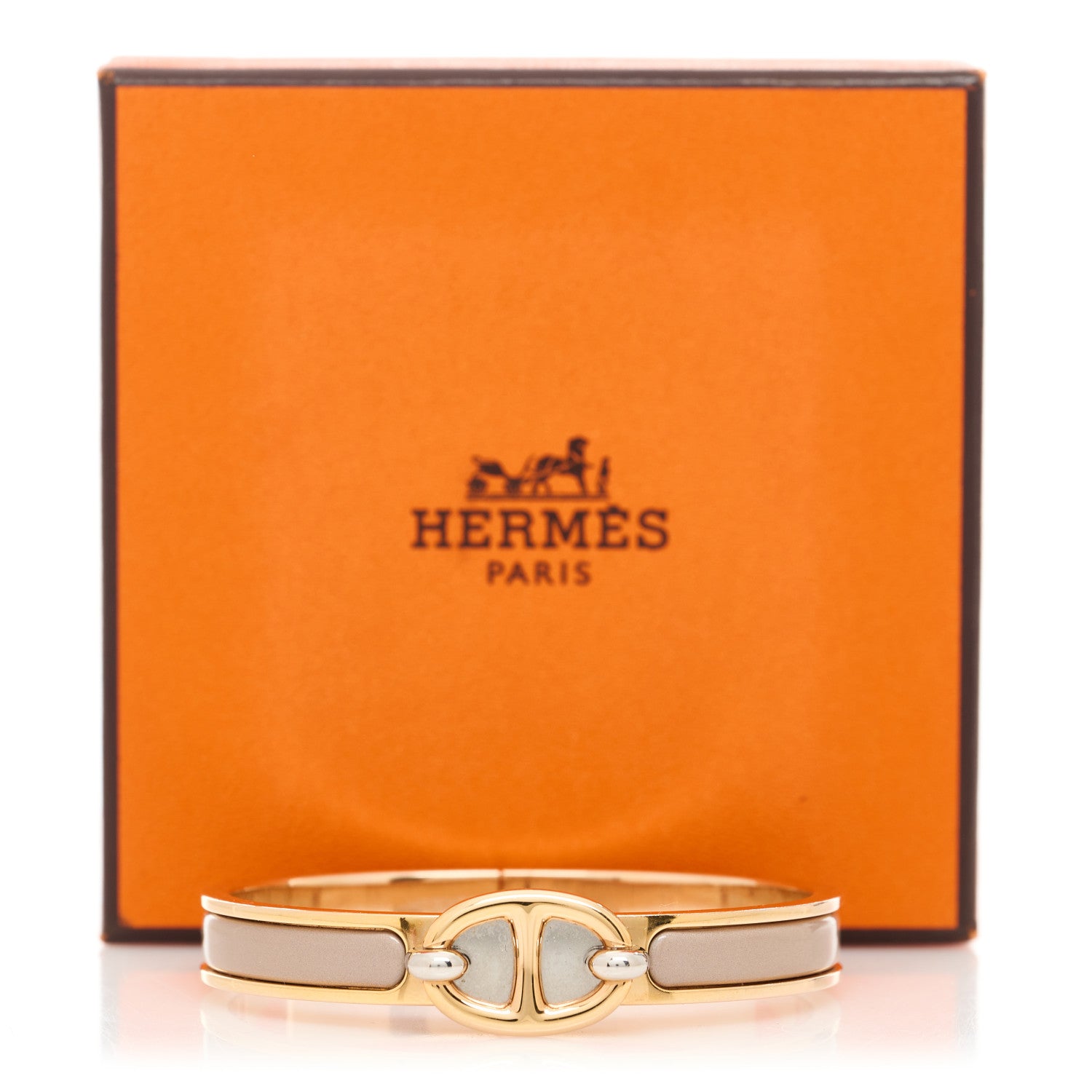 Hermes Enamel Mini Clic Chaine d'Ancre Bracelet PM Marron Glace 4 of 4