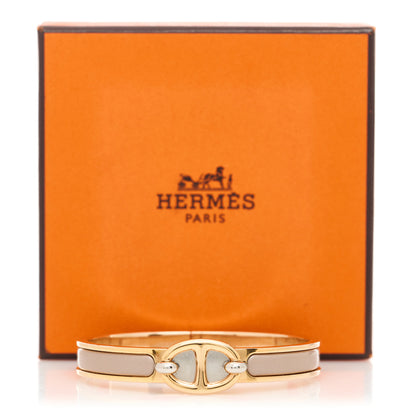 Hermes Enamel Mini Clic Chaine d'Ancre Bracelet PM Marron Glace 4 of 4
