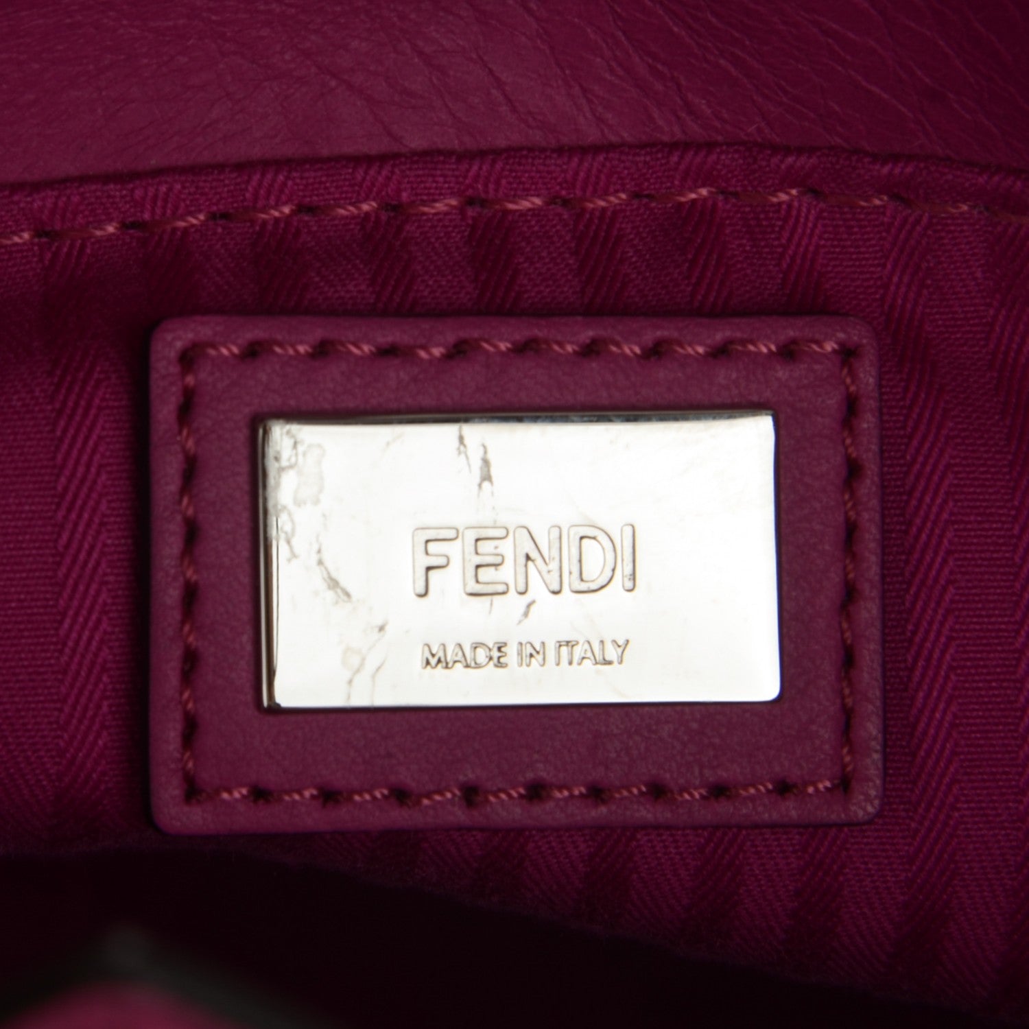 Fendi Vitello Elite Petite 2Jours Tote Magenta 6 of 6