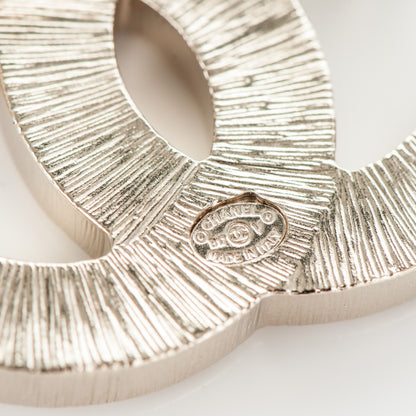 Chanel Metal Quilted CC Brooch Silver Gold 4 of 4