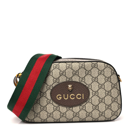 Gucci GG Supreme Monogram Web Neo Vintage Shoulder Bag Beige New Acero Crop 1 of 12