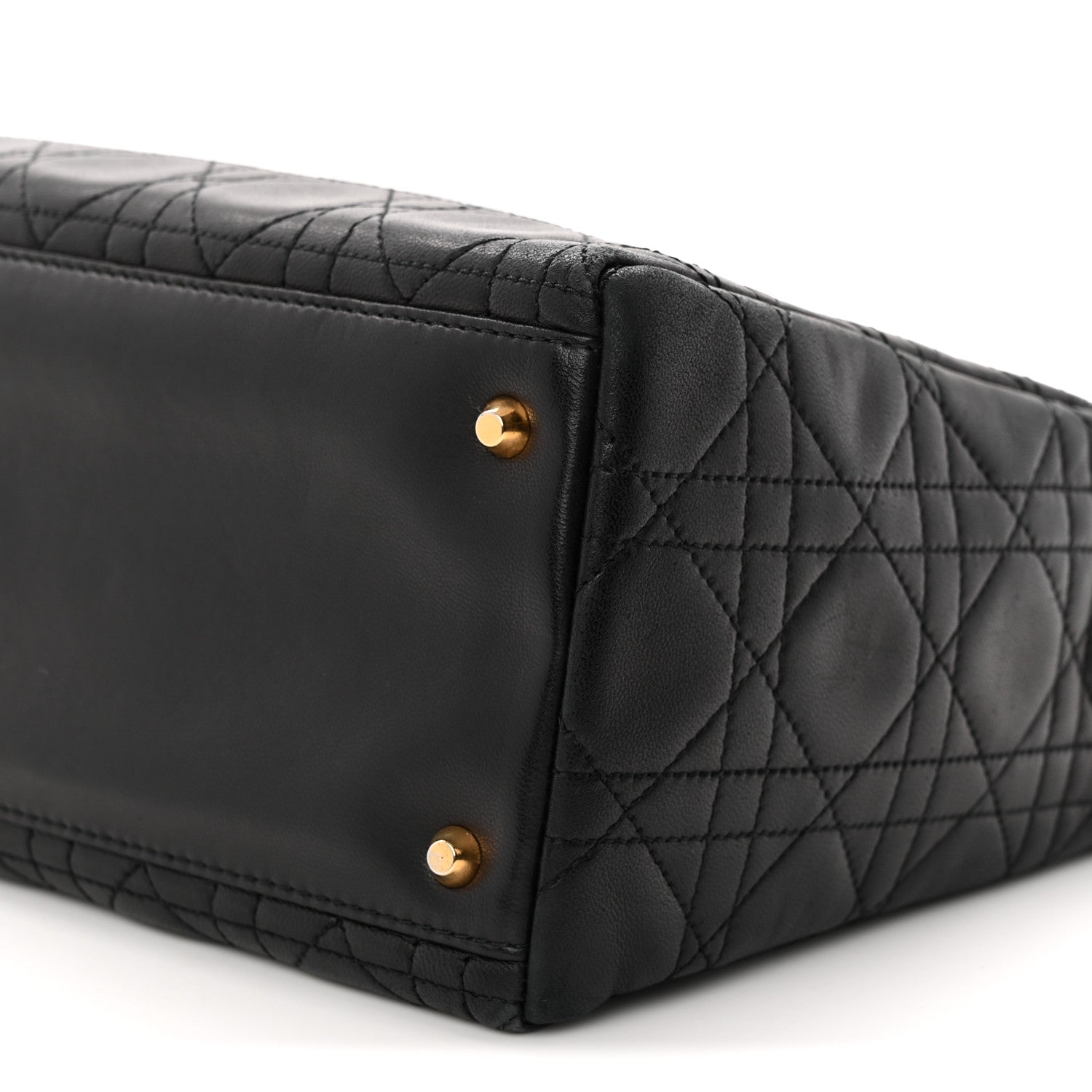 Christian Dior Lambskin Cannage Medium Lady Dior Black 9 of 9