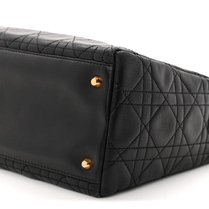 Christian Dior Lambskin Cannage Medium Lady Dior Black 9 of 9
