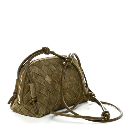 Bottega Veneta Suede Intrecciato Concert Pouch Cypress 3 of 10