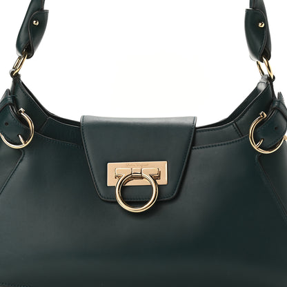 Salvatore Ferragamo Calfskin Small Fanisa Gancini Hobo Green 9 of 9