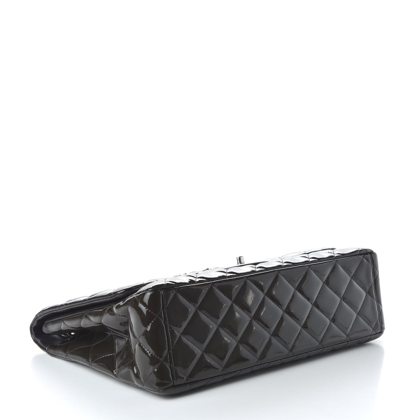 Patent Quilted Maxi Single Flap Dark Purple