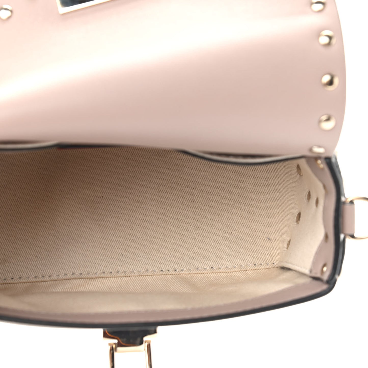 Calfskin Mini Rockstud Crossbody Bag Poudre