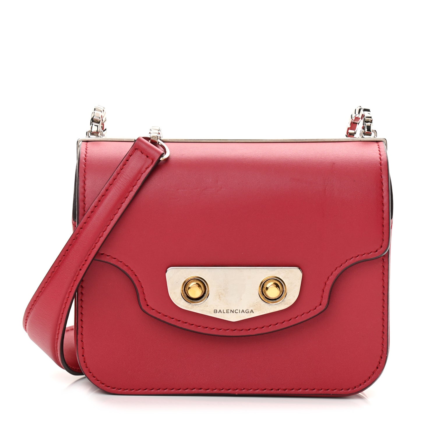 Smooth Calfskin Min Neo Classic Chain Box Rouge