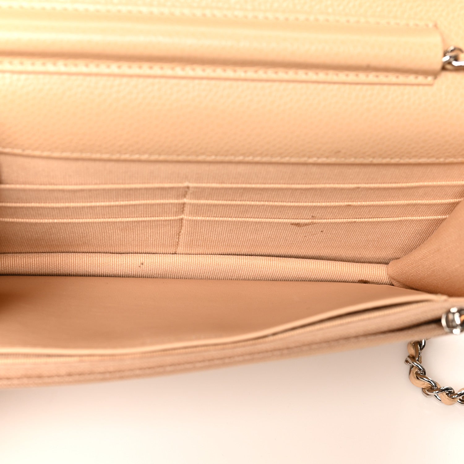 Chanel Caviar Quilted Wallet On Chain WOC Beige 5 of 13