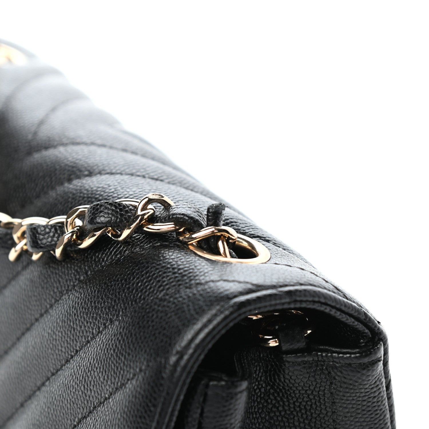 Chanel Caviar Chevron Quilted Mini Rectangular Flap Black 10 of 12