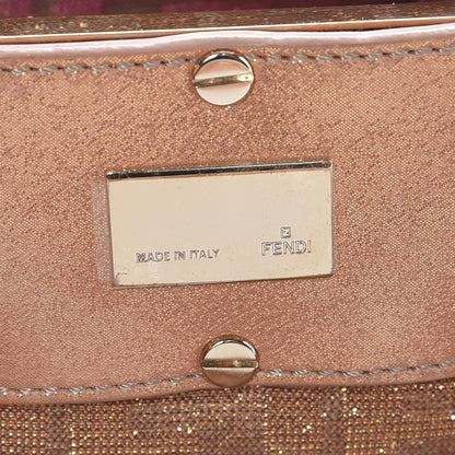 Fendi Metallic Lurex Zucca Mia Tote Arancio 6 of 7
