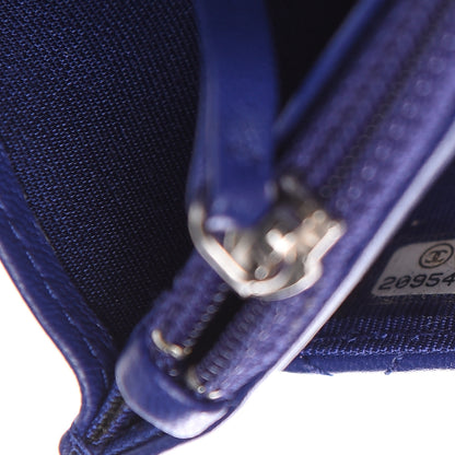 Chanel Lambskin Quilted Wallet On Chain WOC Blue 10 of 15