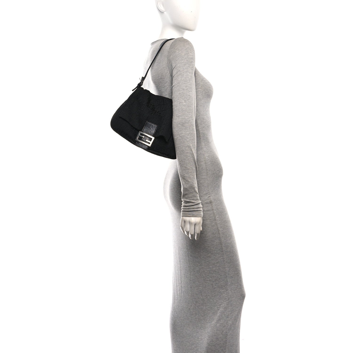 Fendi Zucchino Mama Baguette Black 2 of 9