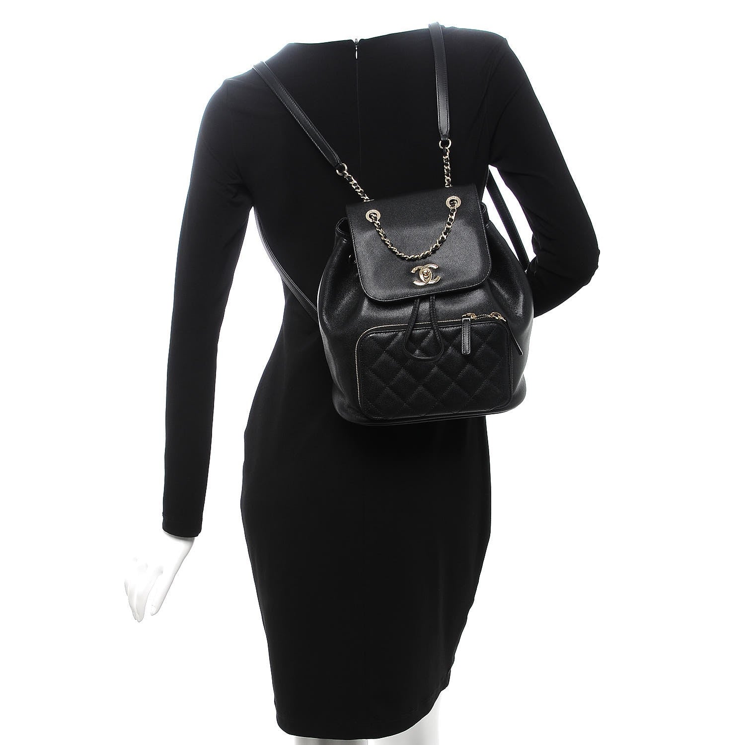 Chanel Caviar Quilted Business Affinity Backpack Black 2 of 8