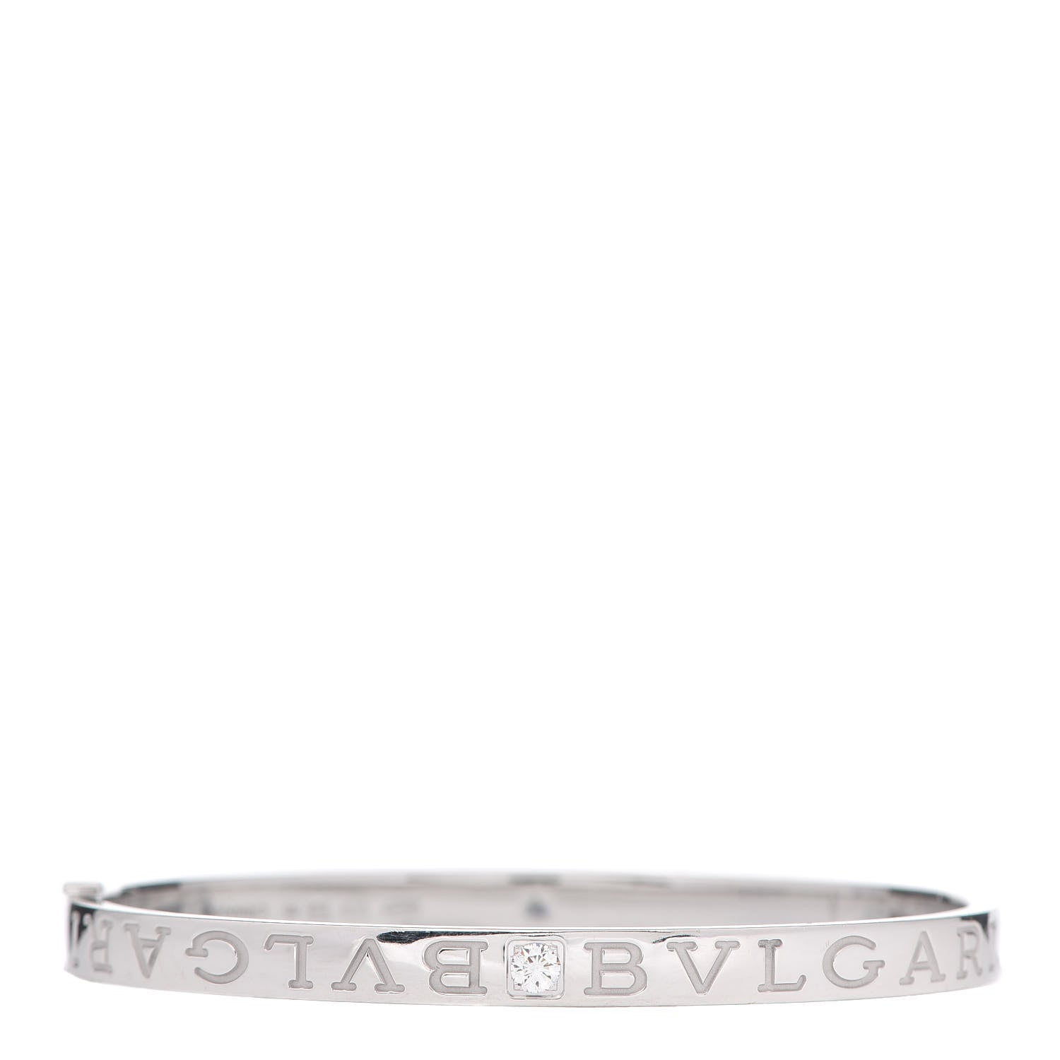 Bulgari 18K White Gold Diamond B.Zero1 Essential Bangle Bracelet M 1 of 4
