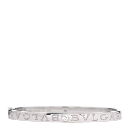 Bulgari 18K White Gold Diamond B.Zero1 Essential Bangle Bracelet M 1 of 4