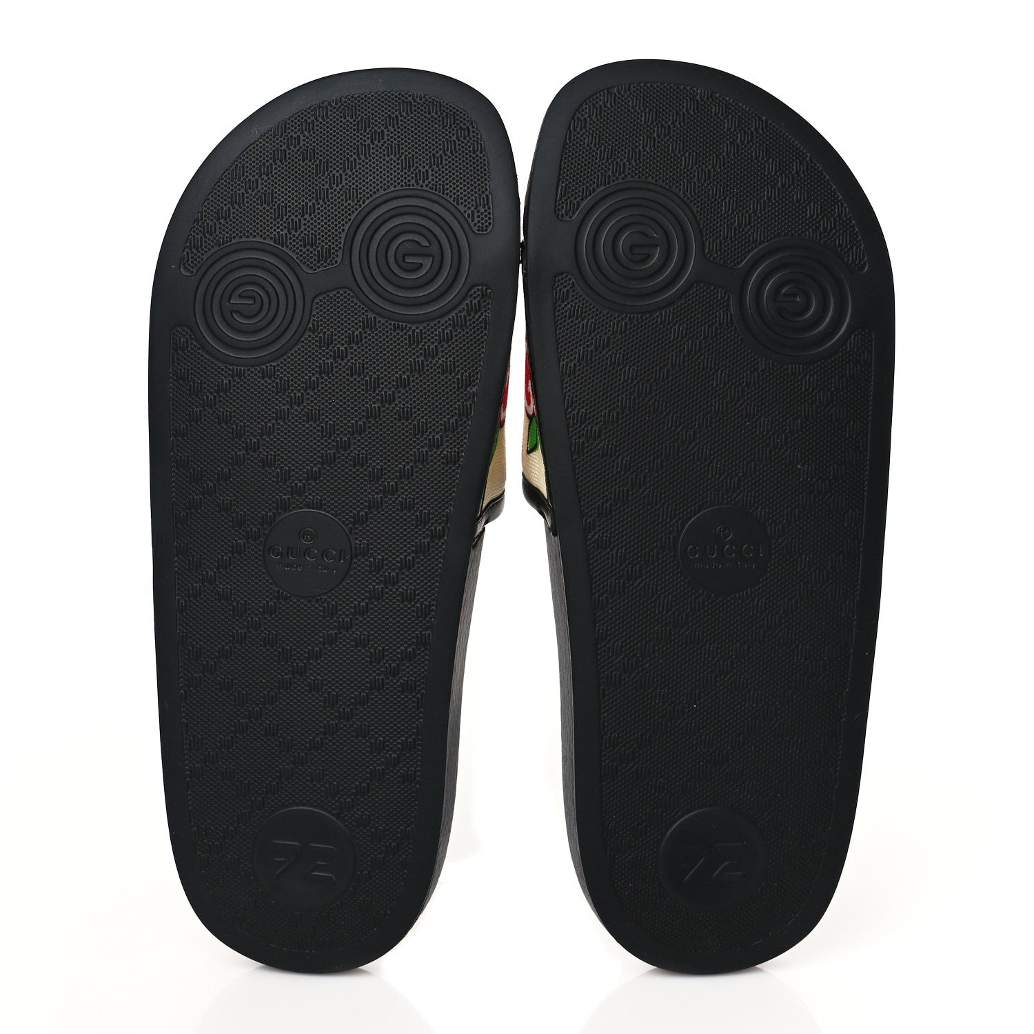 Gucci Canvas GG Apple Slide Sandals 35 Ivory Red Black 5 of 8