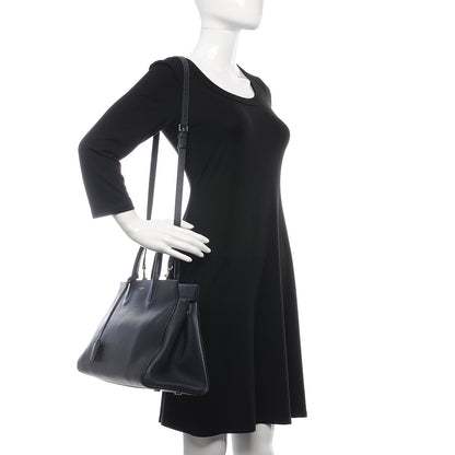 Saint Laurent Calfskin Medium Rive Gauche Cabas Navy Blue 2 of 12