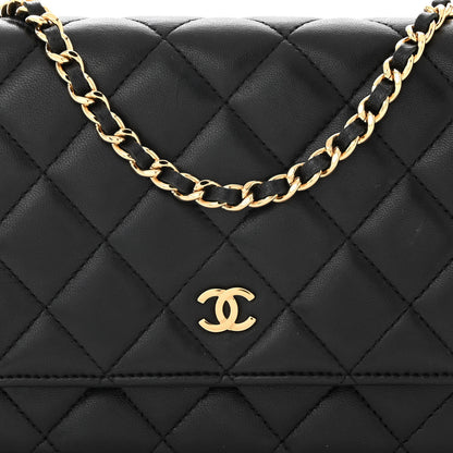 Chanel Lambskin Quilted Wallet On Chain WOC Black 9 of 11