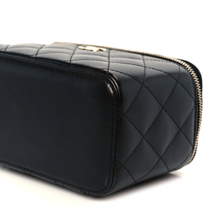 Chanel Lambskin Quilted Small Top Handle Vanity Case With Chain Black 10 of 11