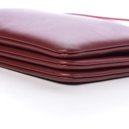 Celine Lambskin Large Trio Crossbody Bag Burgundy 10 of 11