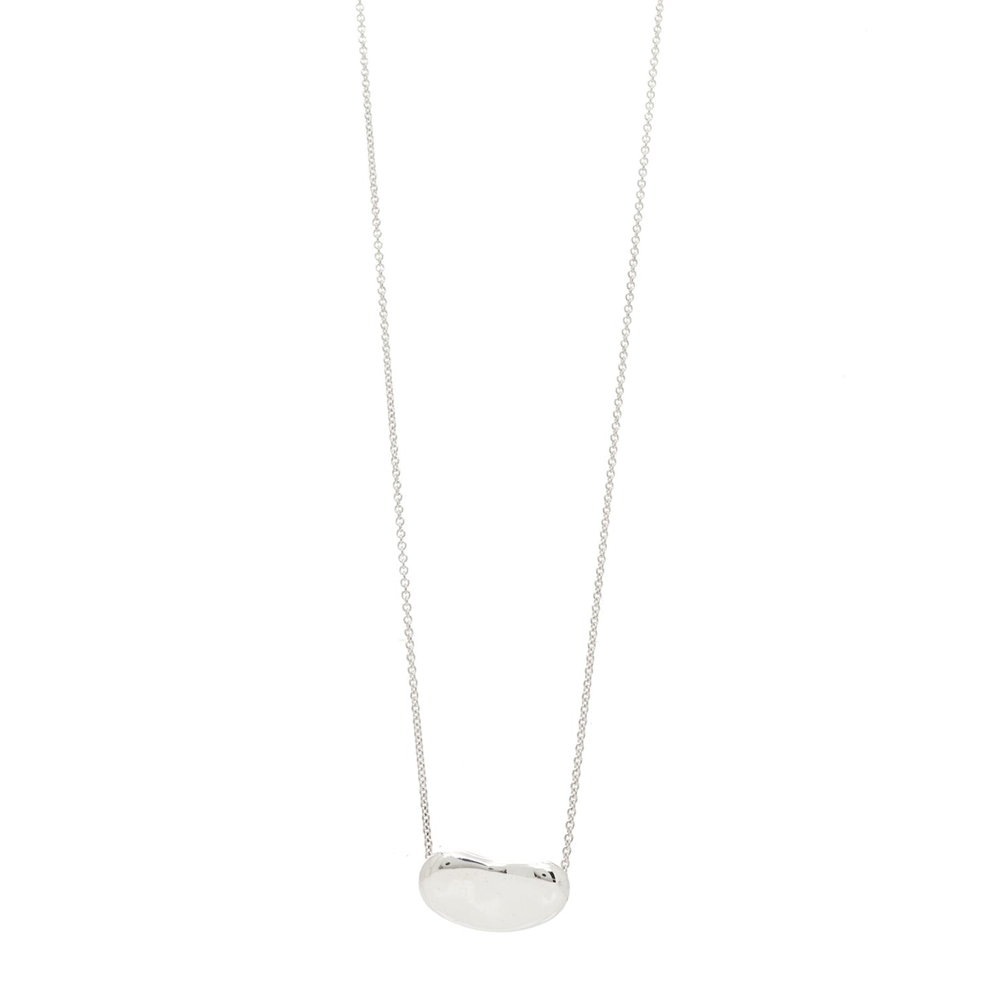 Sterling Silver 25mm Elsa Peretti Bean Pendant Necklace