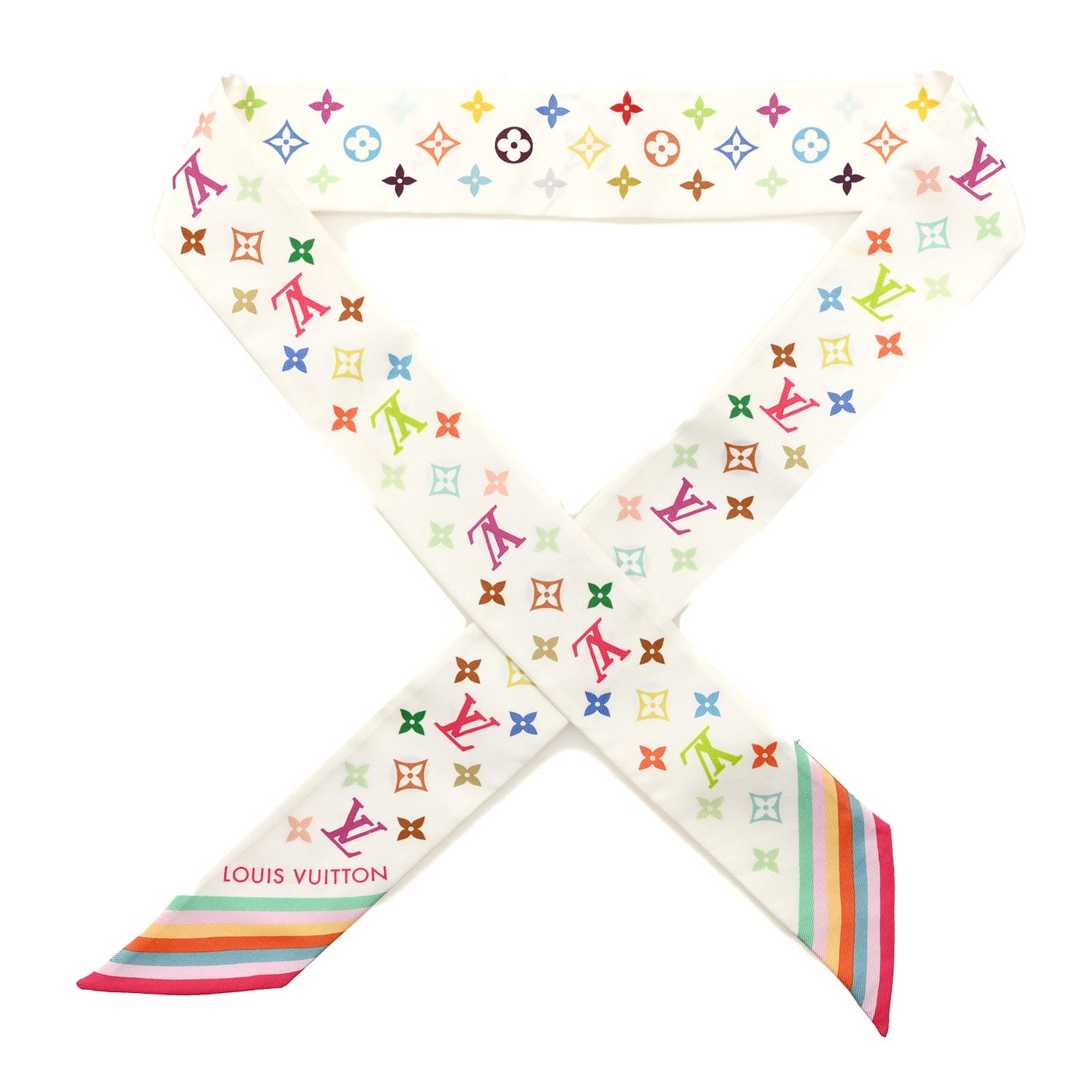 LV X TM Silk Monogram Multicolor BB Bandeau White