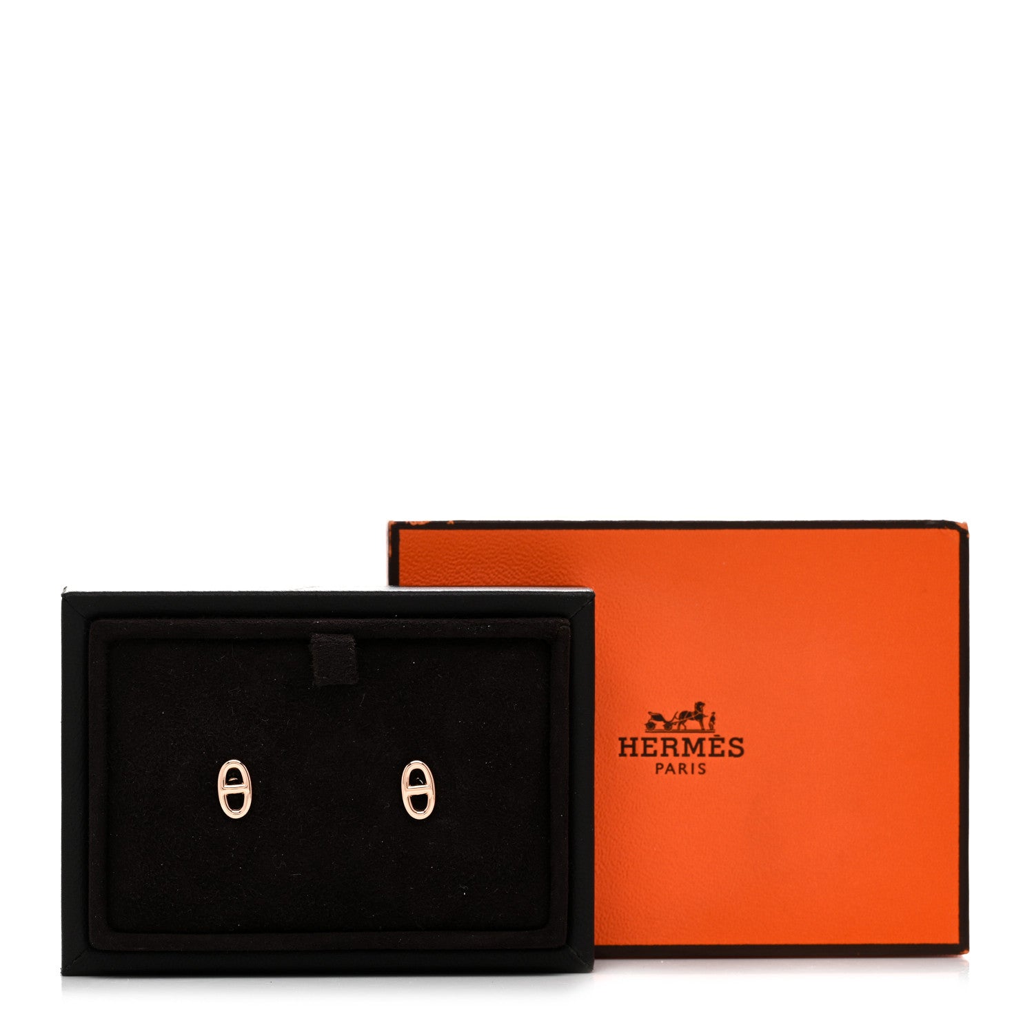 Hermes 18K Rose Gold TPM Farandole Stud Earrings 5 of 5