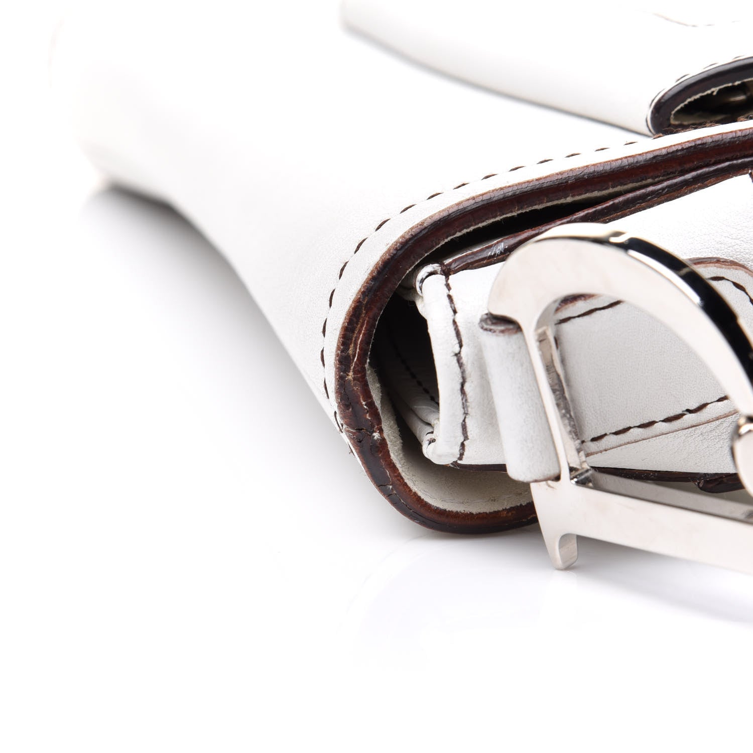 Christian Dior Grained Calfskin Saddle Pouch White 11 of 17