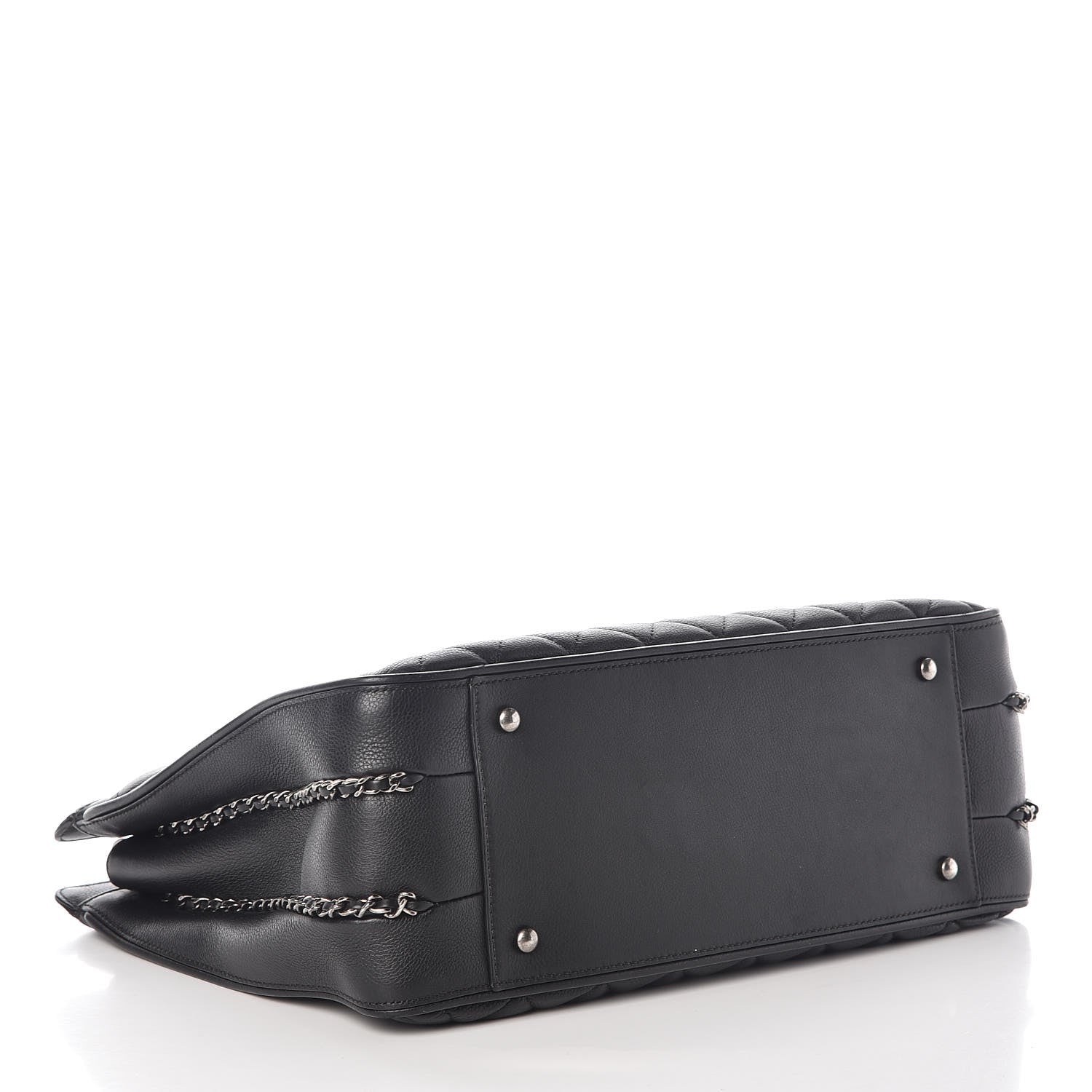 Chanel Calfskin Quilted Frame In Chain Tote Black 4 of 10