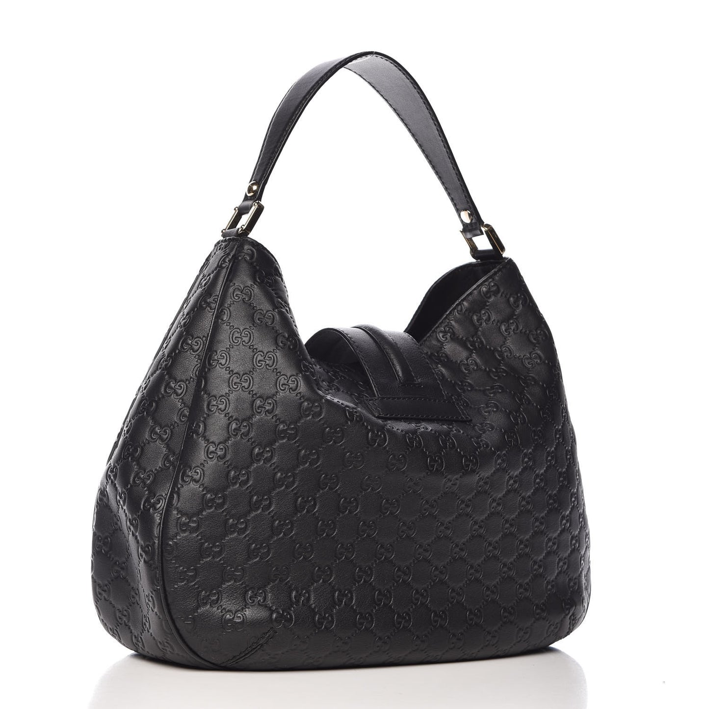 Guccissima Large New Ladies Web Hobo Black