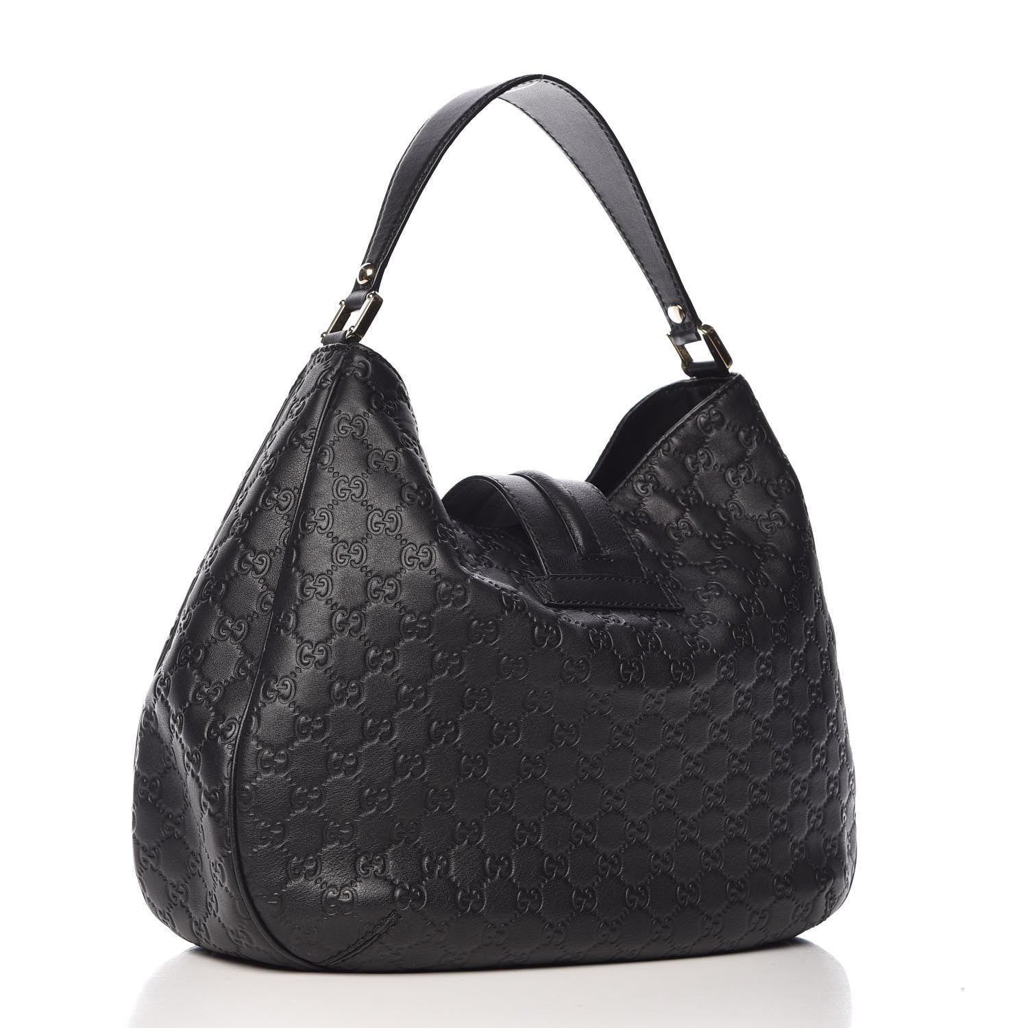 Gucci Guccissima Large New Ladies Web Hobo Black 3 of 9