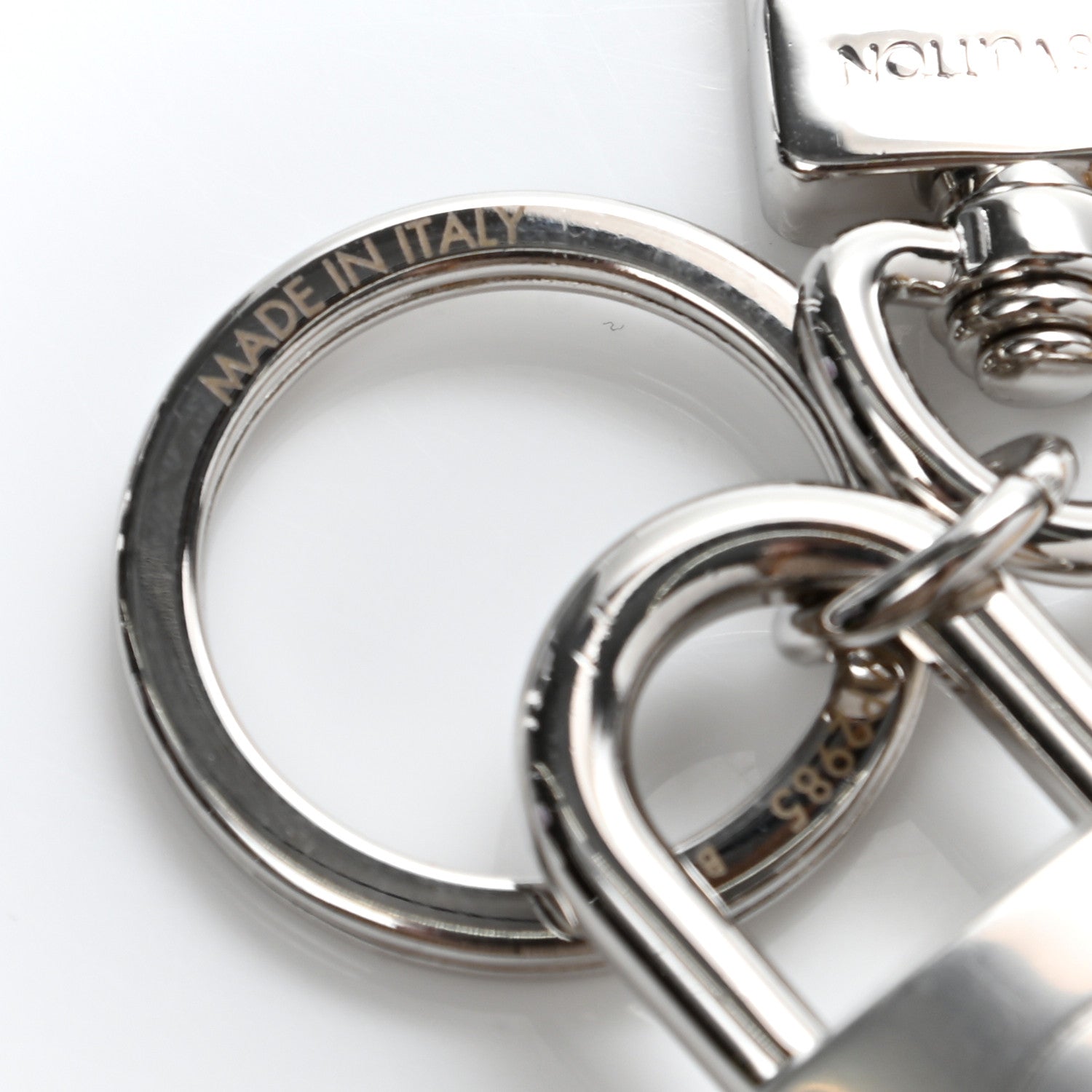 Louis Vuitton BFF Padlock Bag Charm Key Holder Gold Silver 5 of 7