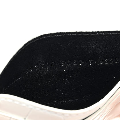 Balenciaga Shiny Calfskin Logo Crocodile Embossed Cash Rounded Card Holder Optic White 7 of 9