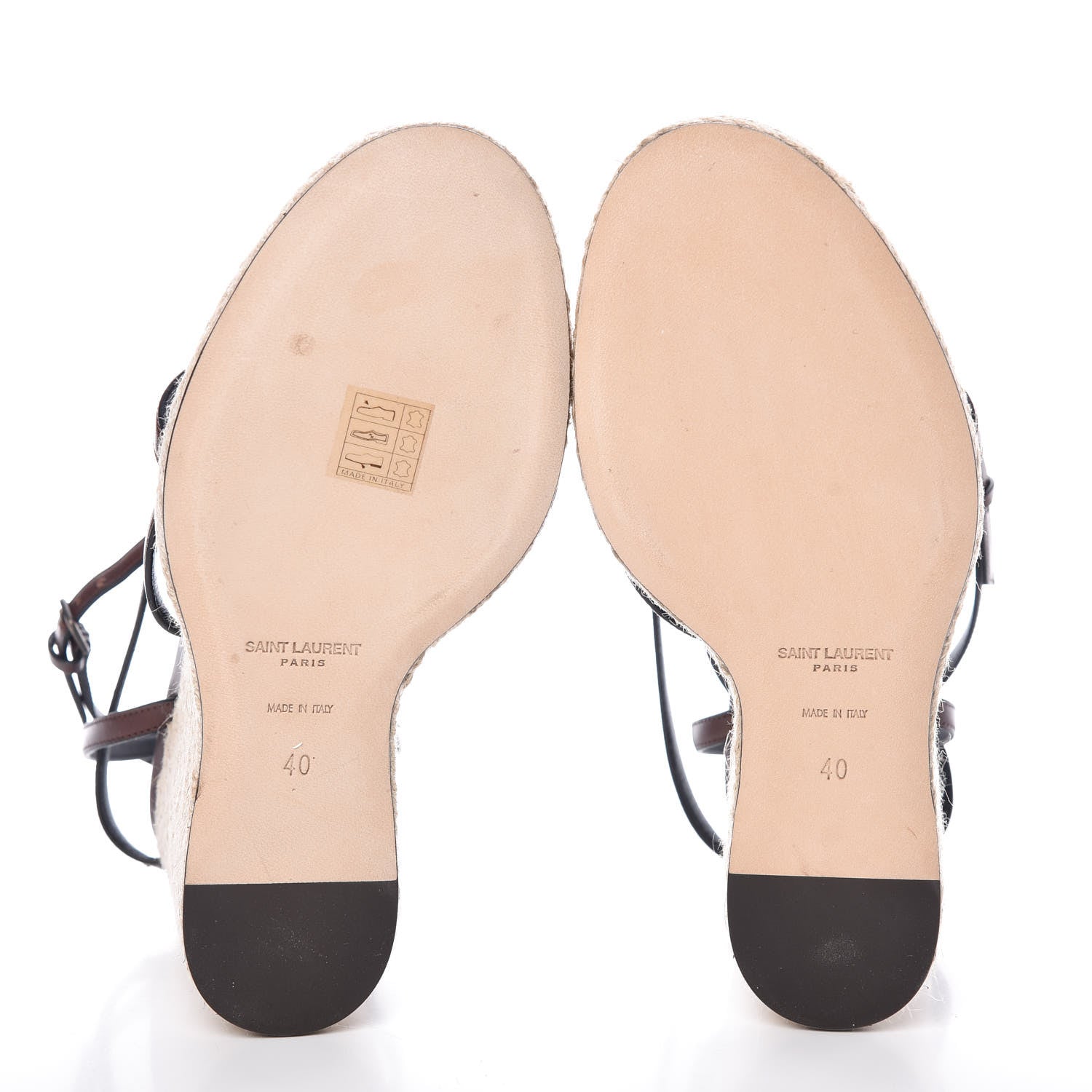 Saint Laurent Calfskin Cassandra Espadrille 105 Wedges 40 Chocolate 5 of 10