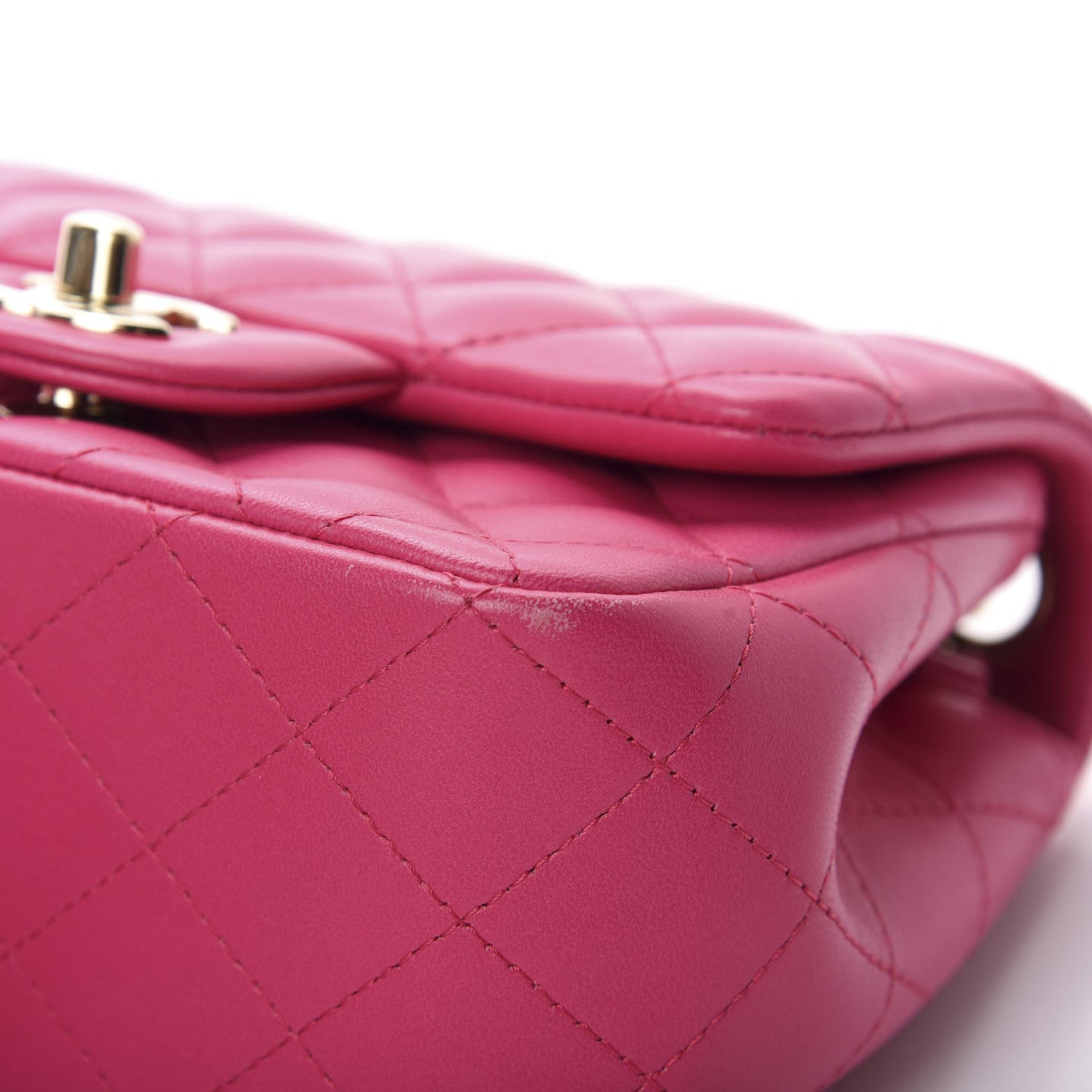Lambskin Quilted Mini Square Flap Fuchsia
