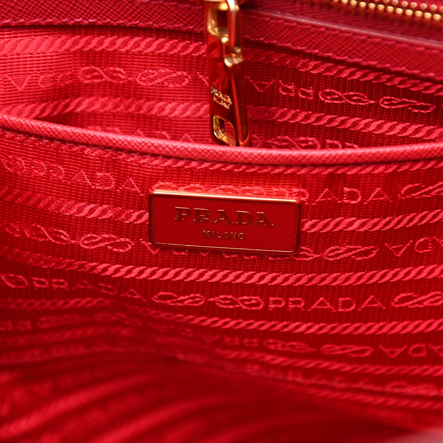 Prada Saffiano Lux Large Tote Fuoco 6 of 9