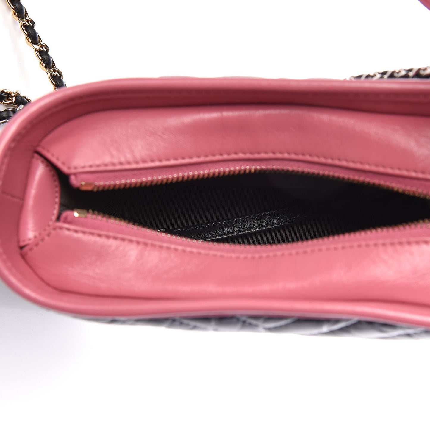 Aged Calfskin Chevron Quilted Small Gabrielle Hobo Dark Pink Navy