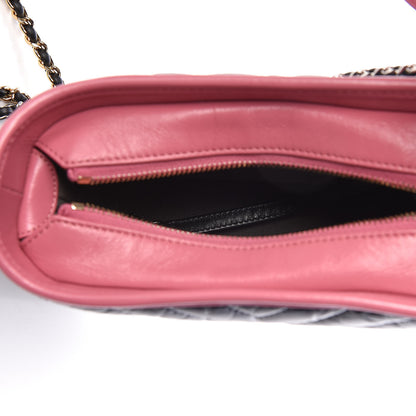 Chanel Aged Calfskin Chevron Quilted Small Gabrielle Hobo Dark Pink Navy 7 of 11