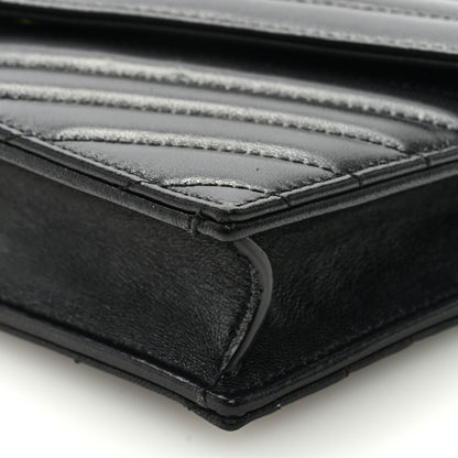 Saint Laurent Matelasse Chevron Monogram Envelope Chain Wallet Black 8 of 8