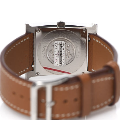 Hermes Stainless Steel Barenia 26mm Heure H Hour Quartz Watch Fauve 5 of 8