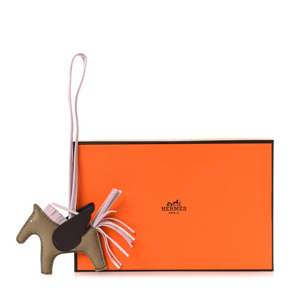 Hermes Milo Lambskin Grigri Rodeo Pegase Horse Bag Charm PM Beige Marfa Mauve Pale Moka 5 of 5