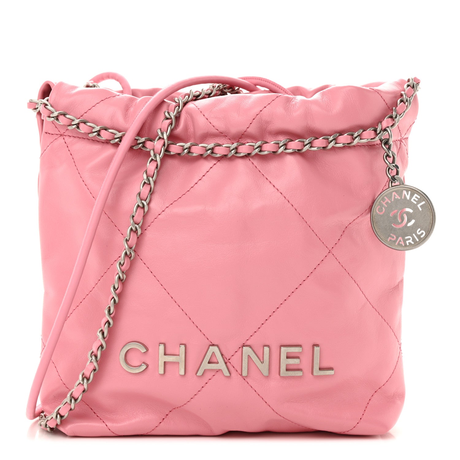 Chanel Shiny Calfskin Quilted Mini Chanel 22 Pink 1 of 10
