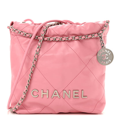 Chanel Shiny Calfskin Quilted Mini Chanel 22 Pink 1 of 10