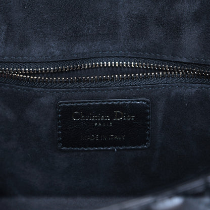 Christian Dior Lambskin Cannage Large Dioraddict Flap Bohemian Strap Black 12 of 23
