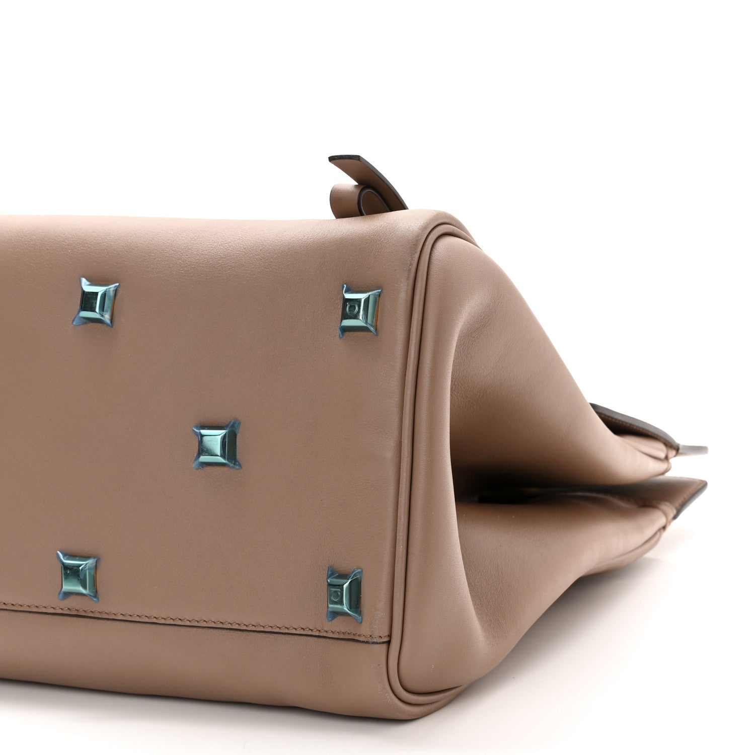 Salvatore Ferragamo Calfskin Large Studio Bag Mud 8 of 9